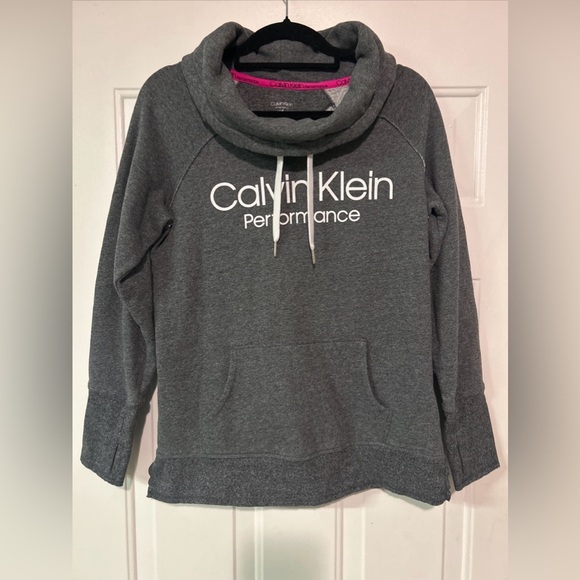 Calvin Klein Performance Women's Sweatshirt Thumb Holes Cowl Neck Gray Size‎ - Picture 4 of 12